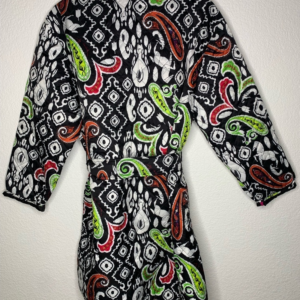 Emily Lovelock jacket quilted long women’s sz 10 vibrant Paisley - Picture 7 of 9